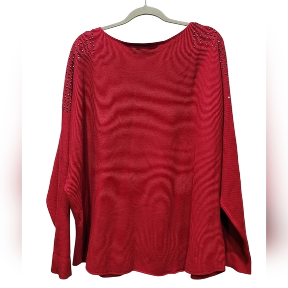 2X Ribbed Rhinestone Studded Bling Sweater Wool Blend, EUC - Picture 3 of 5